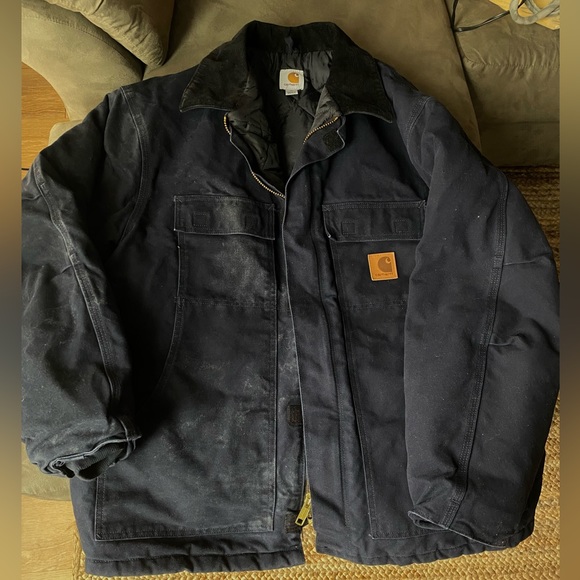 Carhartt Other - Vintage Carhartt Men's Duck Traditional Quilt-Lined Insulated Coat Navy Blue
